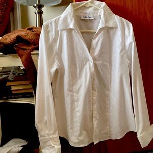 Like new Calvin Klein white stretch dress shirt size 8